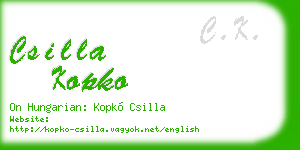 csilla kopko business card
