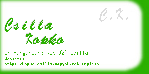 csilla kopko business card